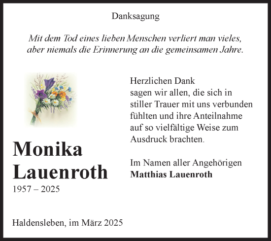 Traueranzeige von Matthias Lauenroth von Volksstimme Haldensleben/Wolmirstedt