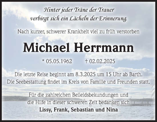 Traueranzeige von Michael Herrmann von Volksstimme Magdeburg