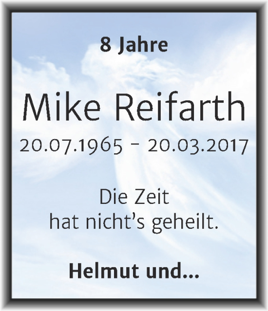 Traueranzeige von Mike Reifarth von Mitteldeutsche Zeitung Halle/Saalkreis