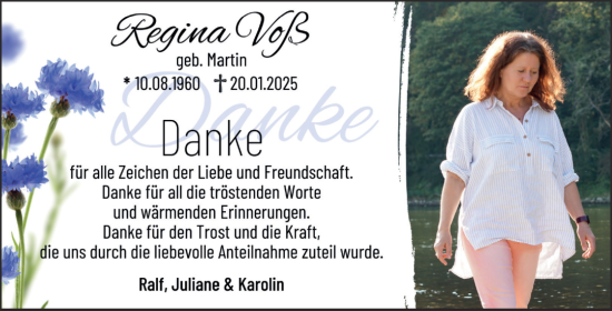 Traueranzeige von Regina Voß von Trauerkombi Quedlinburg