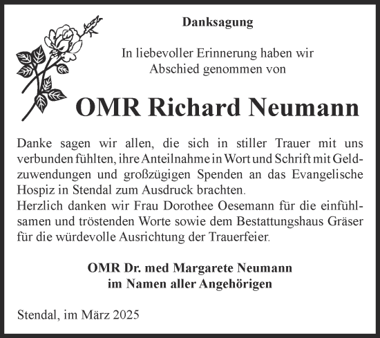 Traueranzeige von Richard Neumann 