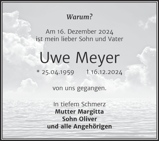 Traueranzeige von Uwe Meyer von Trauerkombi Weißenfels