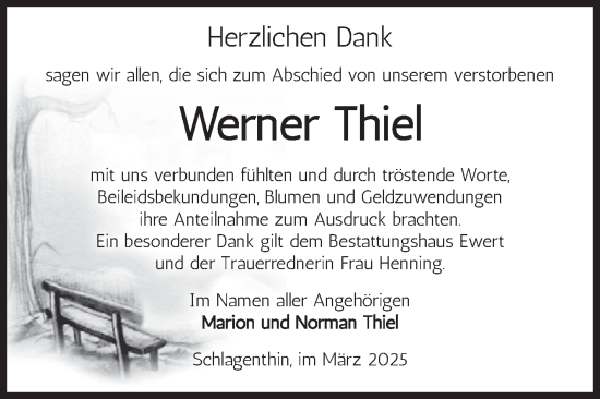 Traueranzeige von Werner Thiel von Volksstimme Burg/Genthin