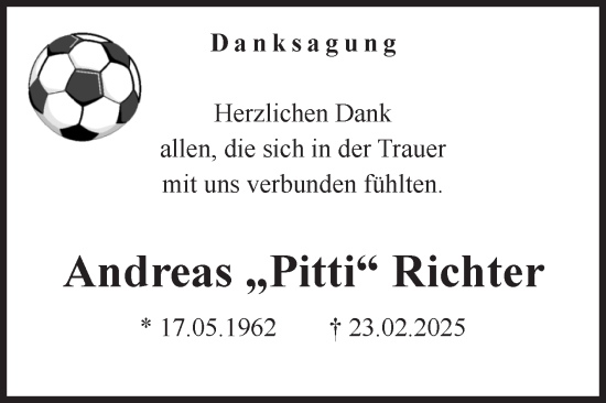Traueranzeige von Andreas Richter von Volksstimme Magdeburg