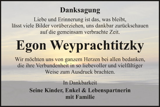 Traueranzeige von Egon Weyprachtitzky von Trauerkombi Dessau