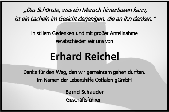 Traueranzeige von Erhard Reichel von Volksstimme Haldensleben/Wolmirstedt