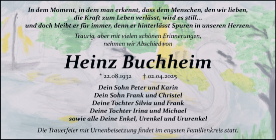 Traueranzeige von Heinz Buchheim von Trauerkombi Bitterfeld