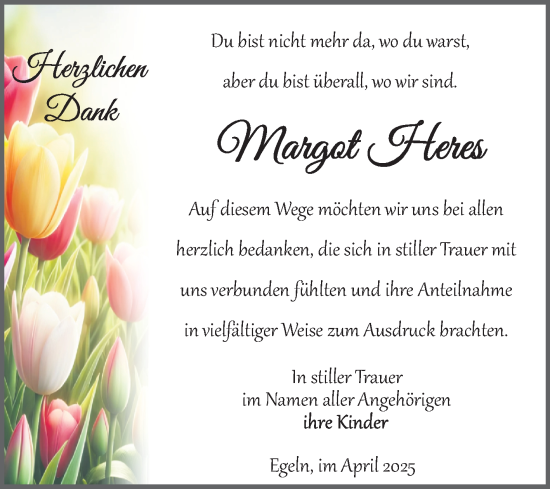 Traueranzeige von Margot Heres von Volksstimme Staßfurt