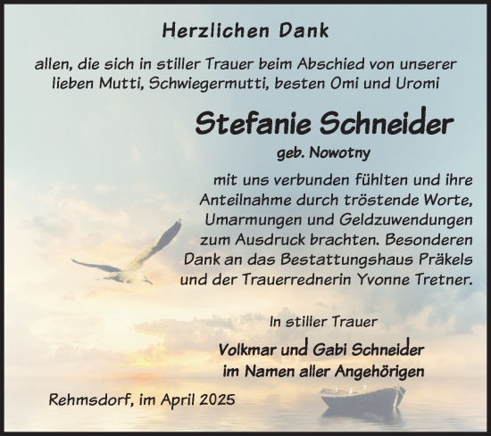 Traueranzeige von Stefanie Schneider von Trauerkombi Zeitz