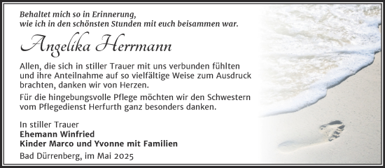 Traueranzeige von Angelika Herrmann von Trauerkombi Merseburg