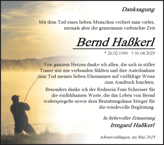 Traueranzeige von Bernd Halkerl von Volksstimme Oschersleben/Wanzleben