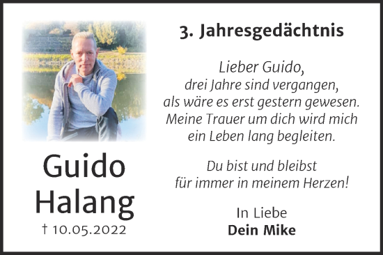 Traueranzeige von Guido Halang von Trauerkombi Bitterfeld