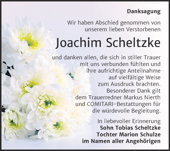 Traueranzeige von Joachim Scheltzke von Trauerkombi Zeitz