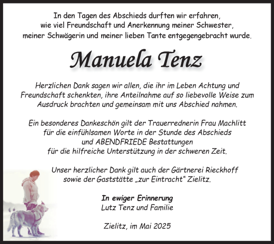 Traueranzeige von Manuela Tenz von Volksstimme Magdeburg