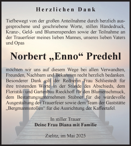Traueranzeige von Norbert Predehl von Volksstimme Haldensleben/Wolmirstedt