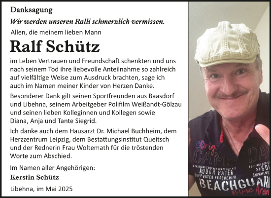Traueranzeige von Ralf Schütz von Trauerkombi Köthen