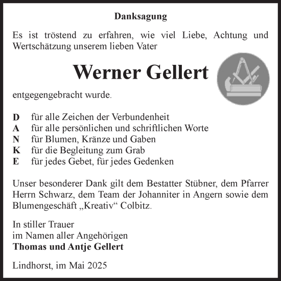 Traueranzeige von Werner Gellert von Volksstimme Haldensleben/Wolmirstedt
