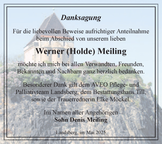 Traueranzeige von Werner Meiling von Mitteldeutsche Zeitung Halle/Saalkreis