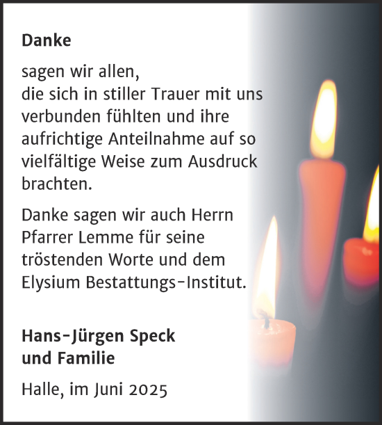 Traueranzeige von Danksagung  von Mitteldeutsche Zeitung Halle/Saalkreis