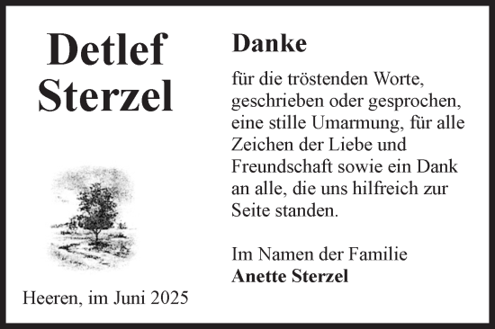 Traueranzeige von Detlef Sterzel von Volksstimme Altmark Ost