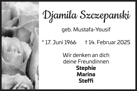 Traueranzeige von Djamila Szczepanski von Volksstimme Magdeburg