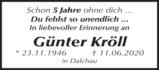 Traueranzeige von Günter Kröll von Volksstimme Altmark Ost