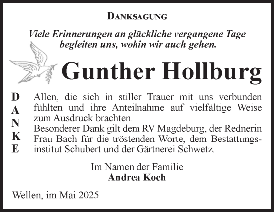 Traueranzeige von Gunther Hollburg von Volksstimme Haldensleben/Wolmirstedt