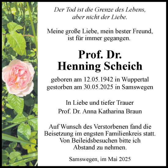 Traueranzeige von Henning Scheich von Volksstimme Magdeburg