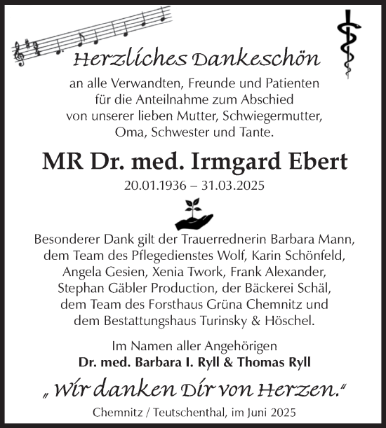 Traueranzeige von Irmgard Ebert von Mitteldeutsche Zeitung Halle/Saalkreis