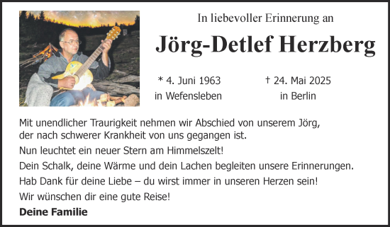 Traueranzeige von Jörg-Detlef Herzberg 
