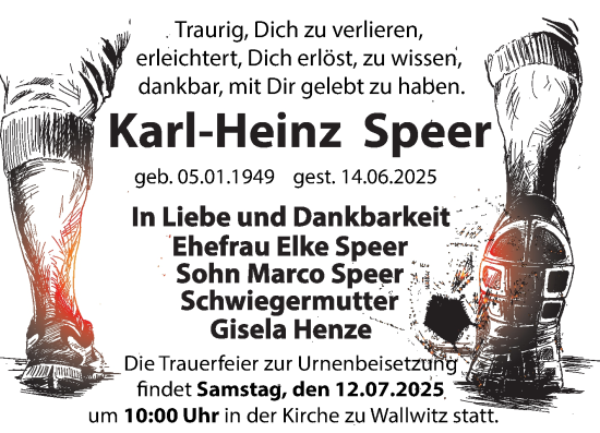 Traueranzeige von Karl-Heinz Speer von Mitteldeutsche Zeitung Halle/Saalkreis
