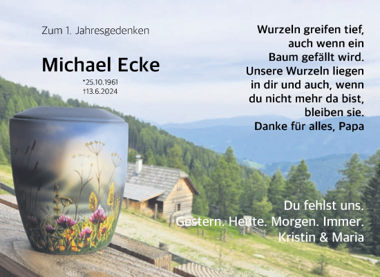 Traueranzeige von Michael Ecke von Trauerkombi Wittenberg