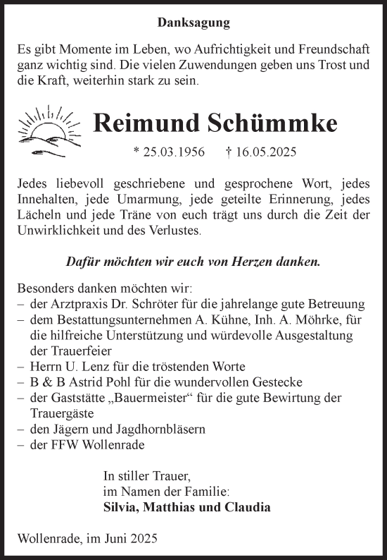 Traueranzeige von Reimund Schümmke von Volksstimme Altmark Ost