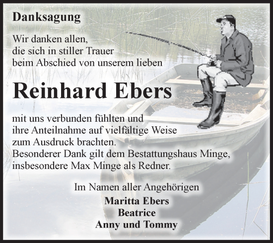 Traueranzeige von Reinhard Ebers von Volksstimme Burg/Genthin