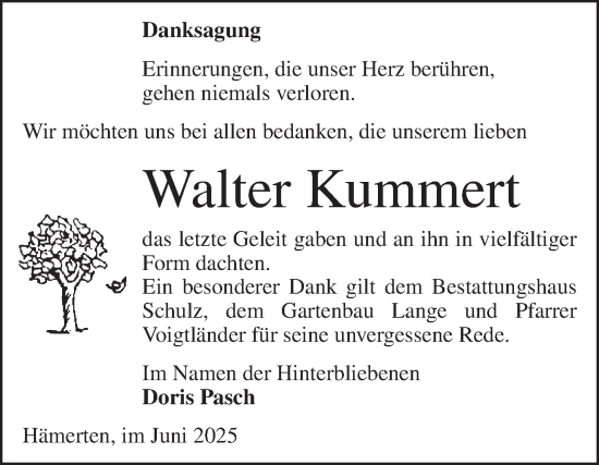 Traueranzeige von Walter Kummert von Volksstimme Altmark Ost