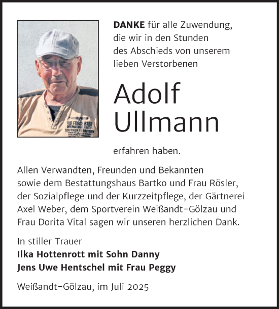 Traueranzeige von Adolf Ullmann von Trauerkombi Köthen