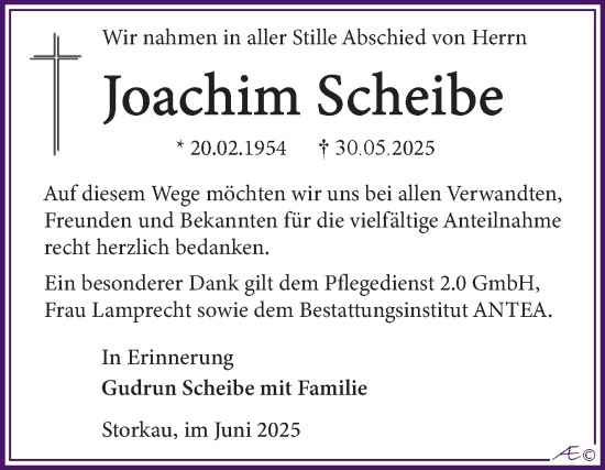 Traueranzeige von Joachim Scheibe von Trauerkombi Weißenfels