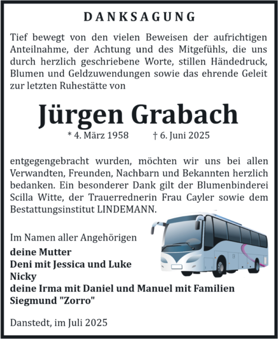 Traueranzeige von Jürgen Grabach von Volksstimme Halberstadt
