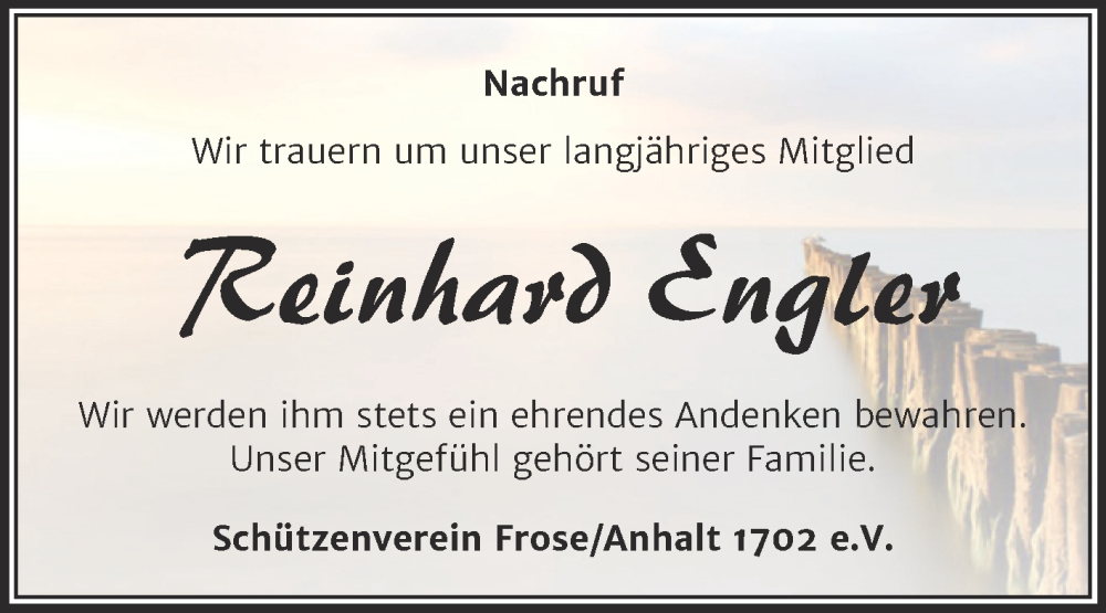  Traueranzeige für Reinhard Engler vom 05.07.2025 aus Trauerkombi Aschersleben