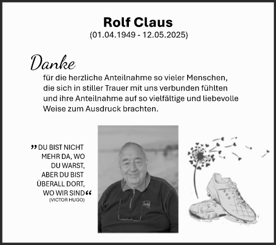 Traueranzeige von Rolf Claus von Trauerkombi Bitterfeld