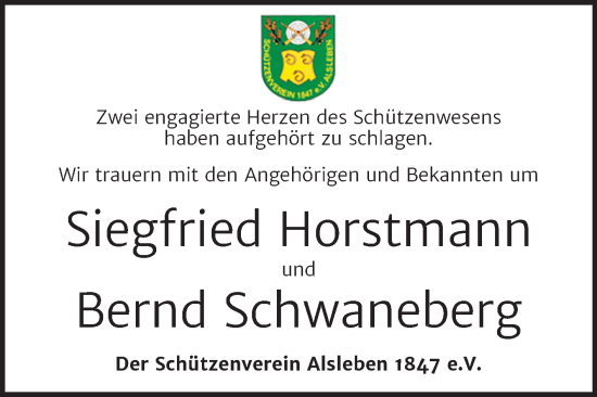 Traueranzeige von Siegfried und Bernd  von Super Sonntag Bernburg