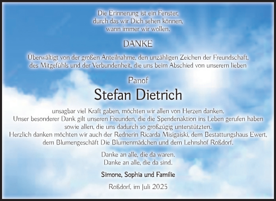 Traueranzeige von Stefan Dietrich von Volksstimme Burg/Genthin
