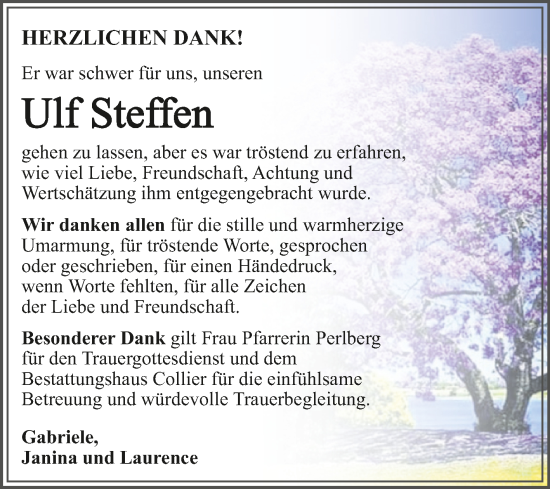 Traueranzeige von Ulf Steffen von Trauerkombi Dessau