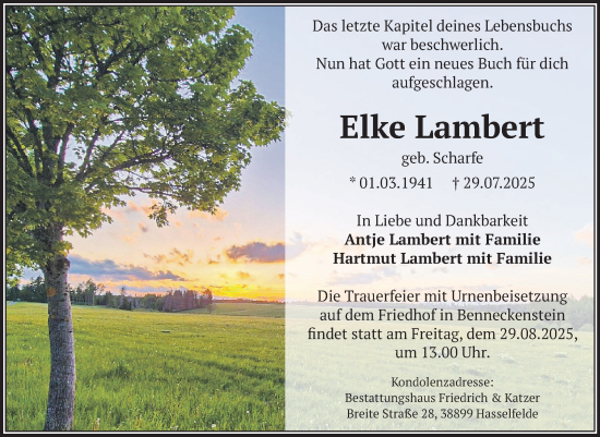 Traueranzeige von Elke Lambert von Volksstimme Wernigerode