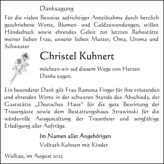 Traueranzeige von Christel Kuhnert von Volksstimme Altmark Ost