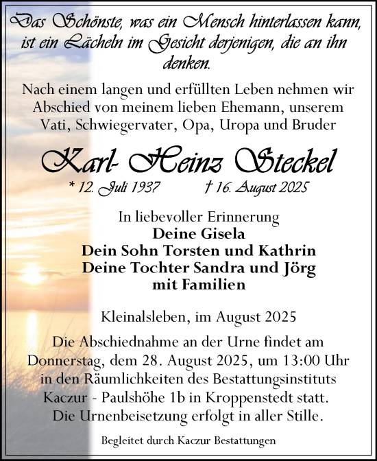 Traueranzeige von Karl Fenske von Volksstimme Oschersleben/Wanzleben