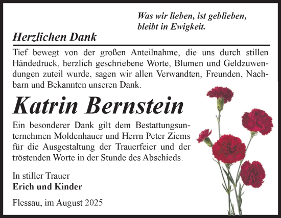 Traueranzeige von Katrin Bernstein von Volksstimme Altmark Ost