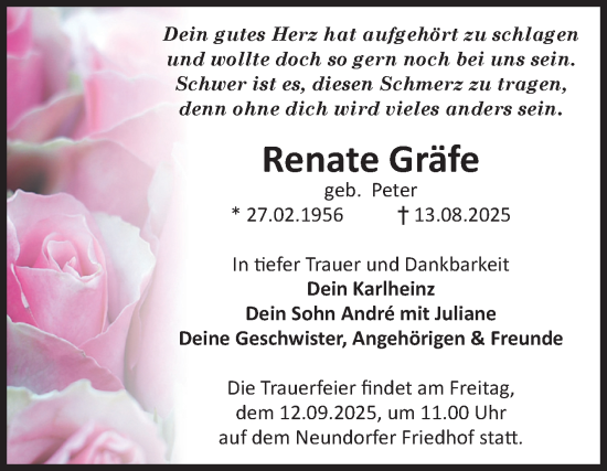 Traueranzeige von Renate Gräfe 