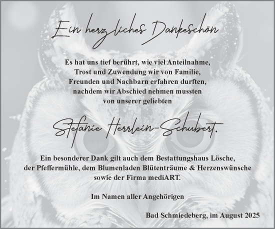 Traueranzeige von Stefanie Herrlein-Schubert von Super Sonntag Wittenberg