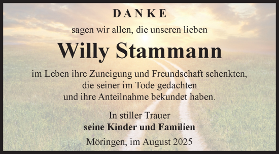 Traueranzeige von Willy Stammann von Volksstimme Altmark Ost